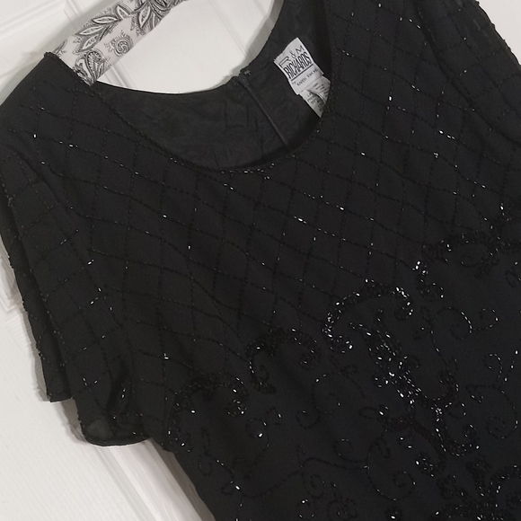 beaded gown R&M RICHARDS full length - Picture 3 of 10